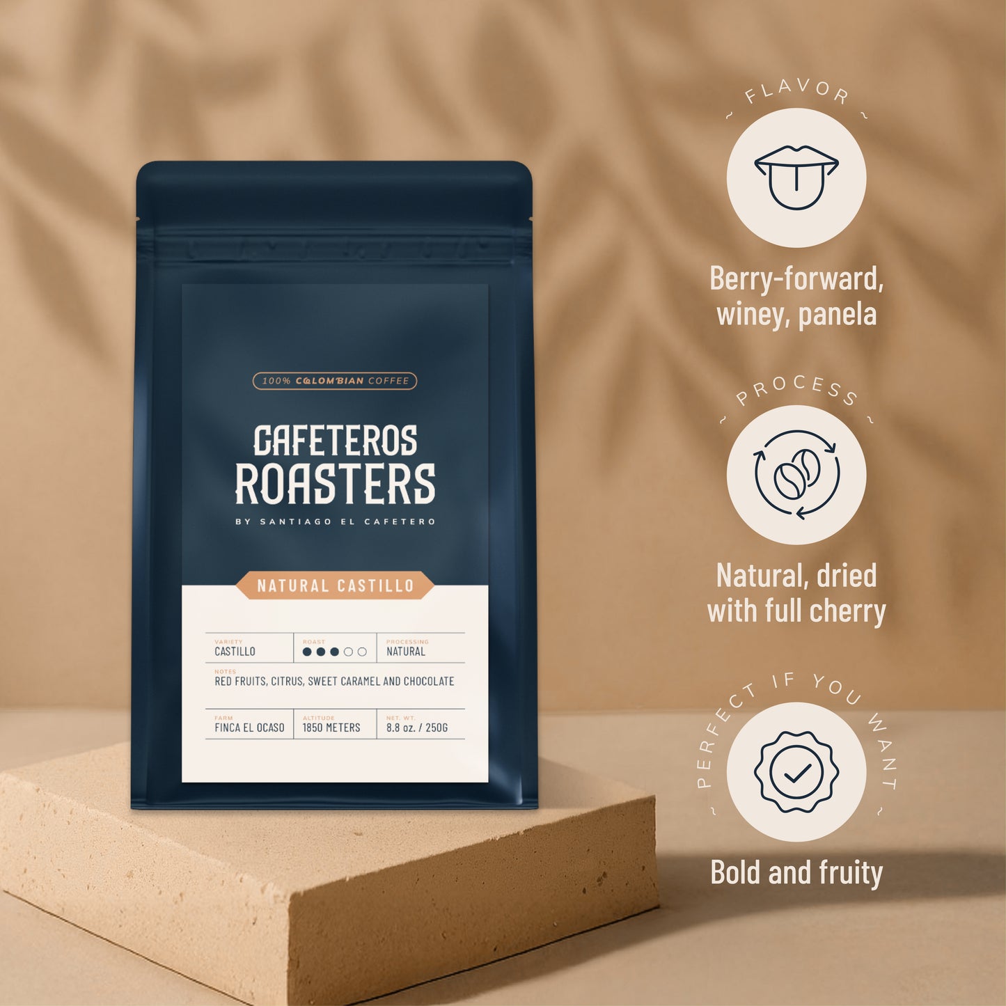 Castillo Natural coffee cup – natural process single-origin Colombian specialty